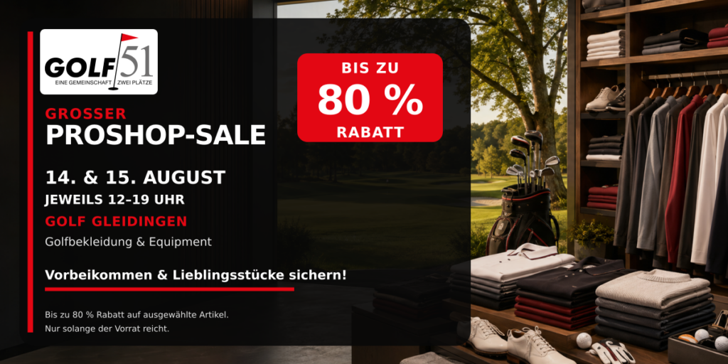 Vom Proshop aufs Fairway: Großer ProShop-Sale bei Golf Gleidingen